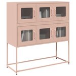 vidaXL Buffet rose 100 5x39x107 cm acier laminé à froid