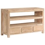 vidaXL Meuble TV Bois d'acacia massif 90 x 30 x 55 cm Marron clair