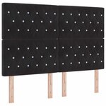 vidaXL Lit à ressorts avec matelas Noir 160 x 200 cm Velours