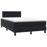 vidaXL Sommier à lattes de lit avec matelas et LED noir 120x210 cm velours