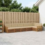 vidaXL Ensemble de canapés d'extérieur 6 Pièces Naturel et Beige