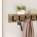 vidaXL Porte-manteau mural chêne artisanal 60 x 10.5 x 10.5 cm