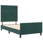 vidaXL Lit à ressorts avec tête de lit Vert foncé 90 x 190 cm Velours