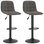 vidaXL Tabourets de bar lot de 2 gris foncé velours