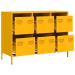 vidaXL Buffet jaune moutarde 101 5x39x73 5 cm acier laminé à froid
