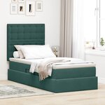 vidaXL Lit avec rangement et matelas Vert foncé 90 x 190 cm Velours