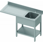 Plonge inox avec dosseret - profondeur 600 - passage lave vaisselle - stalgast - à monter - inox1300x600 1200x600x900mm