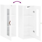 vidaXL Armoire murale blanc brillant 34 5x34x90 cm