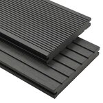 vidaXL Panneaux de terrasse WPC solides et accessoires 15 m² 4 m Gris