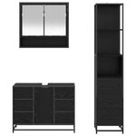 vidaXL Ensemble de mobilier de salle de bain 3 Pièces Chêne noir