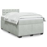 vidaXL Sommier à lattes de lit et matelas Gris clair 120x200cm Velours