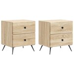 vidaXL Cabinet de chevet 2 Pièces Chêne Sonoma 43 x 34 5 x 47 5 cm