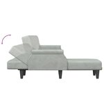 vidaXL Canapé-lit en forme de L gris clair 271x140x70 cm velours