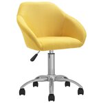 vidaXL Chaises pivotantes à manger lot de 2 jaune tissu