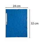 Chemise 3 Rabats À Élastiques Carte Lustrée 400g/m2 - A4 - Bleu - X 25 - Exacompta