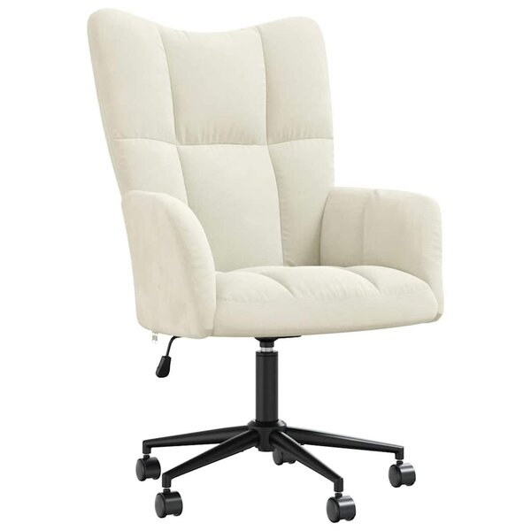 vidaXL Chaise de relaxation Blanc crème Velours