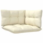 vidaXL Canapé d'angle de jardin avec coussins crème Bois de pin massif