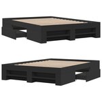 vidaXL Cadre de lit sans matelas noir 140x190 cm bois d'ingénierie