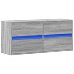 vidaXL Meuble TV mural avec lumières LED sonoma gris 100x31x45 cm