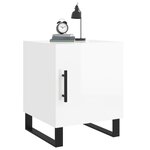 vidaXL Table de chevet blanc brillant 40x40x50 cm bois d’ingénierie