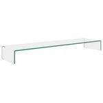vidaXL Meuble TV/pour moniteur 120x30x13 cm verre transparent