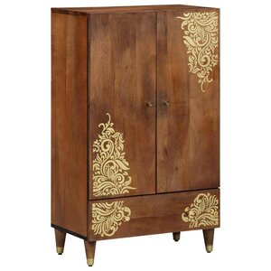 vidaXL Haut Armoire Marron 60 x 33 5 x 100 cm Bois de manguier massif