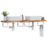 vidaXL Étagère de vasque murale acier et bois massif d'acacia