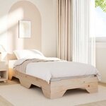 vidaXL Cadre de lit sans matelas empilable 75x190 cm bois massif