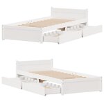 vidaXL Cadre de lit sans matelas blanc 90x200 cm bois de pin massif