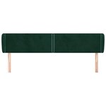 vidaXL Tête de lit avec oreilles Vert foncé 163x23x78/88 cm Velours