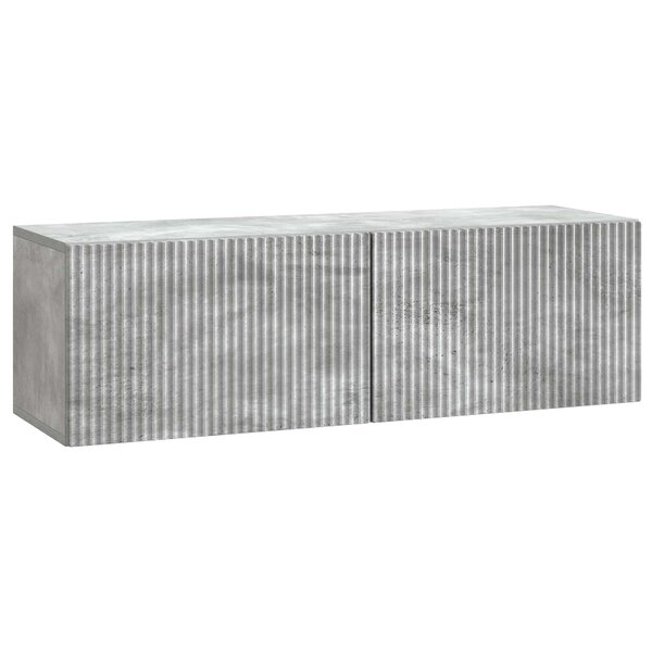 vidaXL Meuble TV mural 98 x 31 x 30 cm Gris béton Bois d'ingénierie