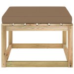 vidaXL Repose-pied de jardin avec coussin bois imprégné de vert