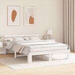 vidaXL Cadre de Lit en Bois Blanc Bois 160 x 200 cm Durable