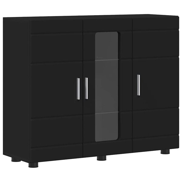vidaXL Buffet avec étagère Noir 55.5 x 29 x 100 cm Bois d'ingénierie