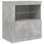 vidaXL Buffet avec lumières LED gris béton 181 5x37x67 cm