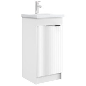 vidaXL Meuble de salle de bain avec évier Blanc 42 x 40 x 84 5 cm