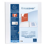 Classeur Pp Personnalisable Kreacover - 4 Anneaux En D 15mm - A4 Maxi - Blanc - X 10 - Exacompta