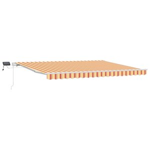 vidaXL Auvent Rétractable avec jaune et orange 450 ×300 cm tissu