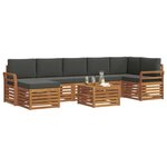 vidaXL Ensemble de canapés d'extérieur 8 Pièces Naturel et Anthracite