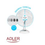Ventilateur de table AD 7304 Puissant 45W Diamètre 40 cm blanc ADLER EUROPE