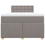 vidaXL Sommier à lattes de lit avec matelas Taupe 120x200 cm Tissu