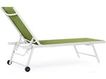 Lot de 2 bains de soleil textilène matelassé et aluminium "jolia" - phoenix - vert / blanc