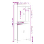 vidaXL Buffet haut Blanc 69 5x34x180 cm Bois d'ingénierie