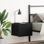 Commode de chevet vidaXL Noir en chêne 40x30x30 cm en bois d'ingénierie
