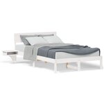 vidaXL Cadre de lit avec tables de chevet Blanc Bois massif en pin