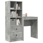 vidaXL Bureau avec tiroir 2 Pièces Gris béton