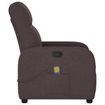 vidaXL Fauteuil de massage inclinable Marron foncé Tissu