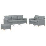vidaXL Ensemble de canapés 3 Pièces coussins gris clair tissu