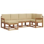 vidaXL Ensemble de canapés d'extérieur 6 pc Naturel et Beige
