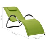 vidaXL Chaise longue textilène vert et gris